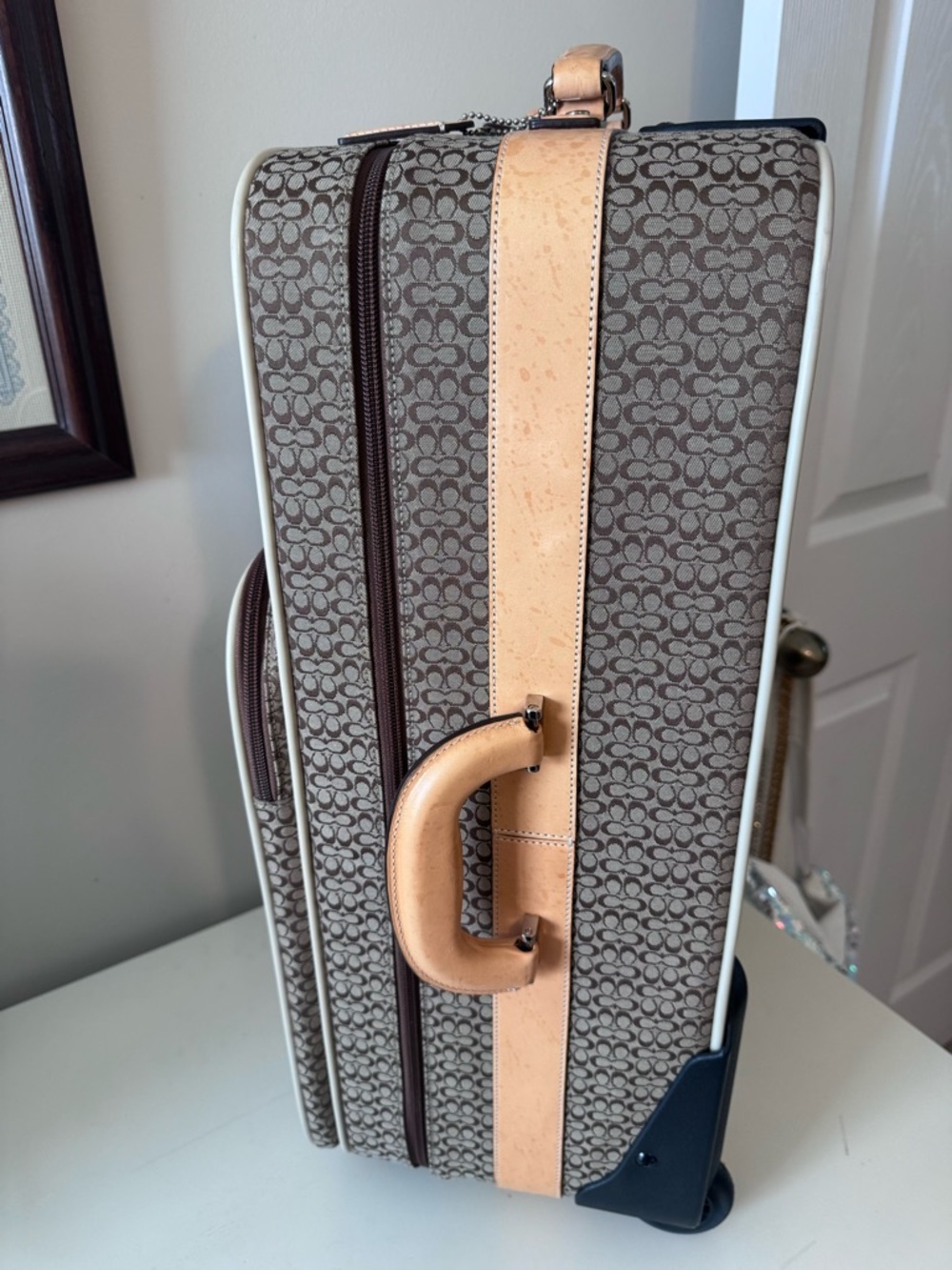 COACH Mini Signature Jaquard Rolling Suitcase - Picture 5 of 14